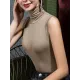 Stylish Selection Sleeveless Solid Color High-Neck Vest Top Stylish Selection Sleeveless Solid Color High-Neck Vest Top