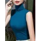 Stylish Selection Sleeveless Solid Color High-Neck Vest Top Stylish Selection Sleeveless Solid Color High-Neck Vest Top