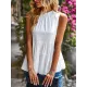 Casual Sleeveless Falbala Round-Neck Vest Top Casual Sleeveless Falbala Round-Neck Vest Top