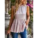 Casual Sleeveless Falbala Round-Neck Vest Top Casual Sleeveless Falbala Round-Neck Vest Top