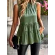 Casual Sleeveless Falbala Round-Neck Vest Top Casual Sleeveless Falbala Round-Neck Vest Top