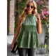 Casual Sleeveless Falbala Round-Neck Vest Top Casual Sleeveless Falbala Round-Neck Vest Top