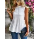 Casual Sleeveless Falbala Round-Neck Vest Top Casual Sleeveless Falbala Round-Neck Vest Top