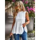 Casual Sleeveless Falbala Round-Neck Vest Top Casual Sleeveless Falbala Round-Neck Vest Top