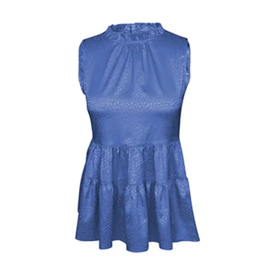 Casual Sleeveless Falbala Round-Neck Vest Top Casual Sleeveless Falbala Round-Neck Vest Top