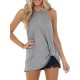 Simple Sleeveless Solid Color Halter-Neck Vest Top Simple Sleeveless Solid Color Halter-Neck Vest Top