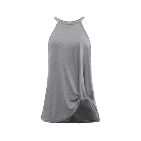 Simple Sleeveless Solid Color Halter-Neck Vest Top Simple Sleeveless Solid Color Halter-Neck Vest Top