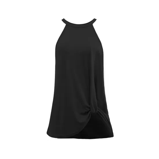 Simple Sleeveless Solid Color Halter-Neck Vest Top Simple Sleeveless Solid Color Halter-Neck Vest Top