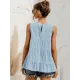 Casual Loose Sleeveless Split-Joint Solid Color Round-Neck Vest Top