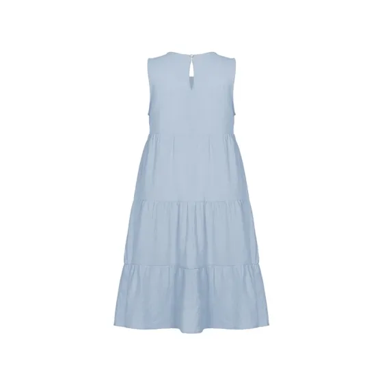 Casual Loose Sleeveless Split-Joint Solid Color Round-Neck Vest Top
