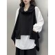 High-Low Irregular Clipping Hooded Solid Color Heaps Collar Vest Top High-Low Irregular Clipping Hooded Solid Color Heaps Collar Vest Top