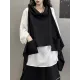 High-Low Irregular Clipping Hooded Solid Color Heaps Collar Vest Top High-Low Irregular Clipping Hooded Solid Color Heaps Collar Vest Top