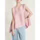 Cropped Sleeveless Pleated Round-Neck Vest Top Cropped Sleeveless Pleated Round-Neck Vest Top