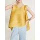 Cropped Sleeveless Pleated Round-Neck Vest Top Cropped Sleeveless Pleated Round-Neck Vest Top