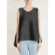 Cropped Sleeveless Pleated Round-Neck Vest Top Cropped Sleeveless Pleated Round-Neck Vest Top