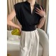 Loose Sleeveless Split-Joint Solid Color V-Neck Vest Top Loose Sleeveless Split-Joint Solid Color V-Neck Vest Top