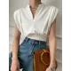 Loose Sleeveless Split-Joint Solid Color V-Neck Vest Top Loose Sleeveless Split-Joint Solid Color V-Neck Vest Top
