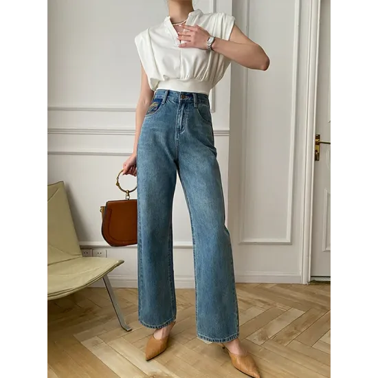 Loose Sleeveless Split-Joint Solid Color V-Neck Vest Top Loose Sleeveless Split-Joint Solid Color V-Neck Vest Top