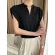 Loose Sleeveless Split-Joint Solid Color V-Neck Vest Top Loose Sleeveless Split-Joint Solid Color V-Neck Vest Top