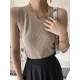 Asymmetric Solid Color Sleeveless V-Neck Vest Top Asymmetric Solid Color Sleeveless V-Neck Vest Top