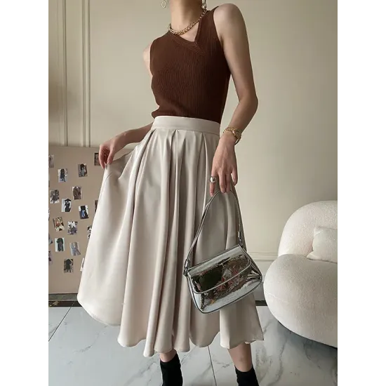Asymmetric Solid Color Sleeveless V-Neck Vest Top Asymmetric Solid Color Sleeveless V-Neck Vest Top