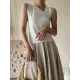 Asymmetric Solid Color Sleeveless V-Neck Vest Top Asymmetric Solid Color Sleeveless V-Neck Vest Top