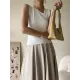 Asymmetric Solid Color Sleeveless V-Neck Vest Top Asymmetric Solid Color Sleeveless V-Neck Vest Top