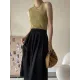 Asymmetric Solid Color Sleeveless V-Neck Vest Top Asymmetric Solid Color Sleeveless V-Neck Vest Top