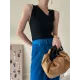Asymmetric Solid Color Sleeveless V-Neck Vest Top Asymmetric Solid Color Sleeveless V-Neck Vest Top