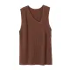 Asymmetric Solid Color Sleeveless V-Neck Vest Top Asymmetric Solid Color Sleeveless V-Neck Vest Top