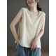 Solid Color Loose Sleeveless Round-neck Knitting Vest Top Solid Color Loose Sleeveless Round-neck Knitting Vest Top
