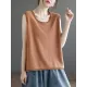 Solid Color Loose Sleeveless Round-neck Knitting Vest Top Solid Color Loose Sleeveless Round-neck Knitting Vest Top