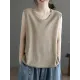 Solid Color Loose Sleeveless Round-neck Knitting Vest Top Solid Color Loose Sleeveless Round-neck Knitting Vest Top