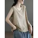Solid Color Loose Sleeveless Round-neck Knitting Vest Top Solid Color Loose Sleeveless Round-neck Knitting Vest Top