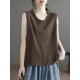 Solid Color Loose Sleeveless Round-neck Knitting Vest Top Solid Color Loose Sleeveless Round-neck Knitting Vest Top