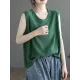 Solid Color Loose Sleeveless Round-neck Knitting Vest Top Solid Color Loose Sleeveless Round-neck Knitting Vest Top
