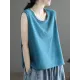 Solid Color Loose Sleeveless Round-neck Knitting Vest Top Solid Color Loose Sleeveless Round-neck Knitting Vest Top