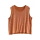 Solid Color Loose Sleeveless Round-neck Knitting Vest Top Solid Color Loose Sleeveless Round-neck Knitting Vest Top