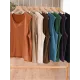 Solid Color Loose Sleeveless Round-neck Knitting Vest Top Solid Color Loose Sleeveless Round-neck Knitting Vest Top