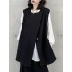 Asymmetric Zipper Loose Sleeveless Round-Neck Vest Top Asymmetric Zipper Loose Sleeveless Round-Neck Vest Top