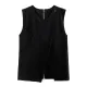 Asymmetric Zipper Loose Sleeveless Round-Neck Vest Top Asymmetric Zipper Loose Sleeveless Round-Neck Vest Top