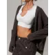 Split-Joint Cap Sleeve Skinny Deep V-Neck Vest Top Split-Joint Cap Sleeve Skinny Deep V-Neck Vest Top