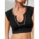 Split-Joint Cap Sleeve Skinny Deep V-Neck Vest Top Split-Joint Cap Sleeve Skinny Deep V-Neck Vest Top
