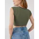 Split-Joint Cap Sleeve Skinny Deep V-Neck Vest Top Split-Joint Cap Sleeve Skinny Deep V-Neck Vest Top