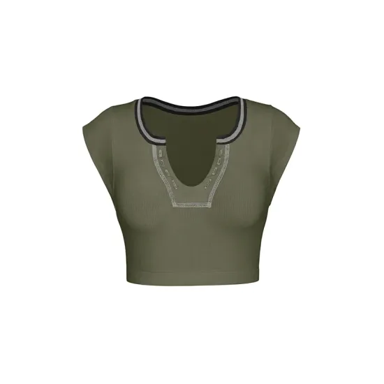 Split-Joint Cap Sleeve Skinny Deep V-Neck Vest Top Split-Joint Cap Sleeve Skinny Deep V-Neck Vest Top