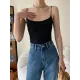 Adjustable Solid Color Skinny Spaghetti-Neck Vest Top Adjustable Solid Color Skinny Spaghetti-Neck Vest Top