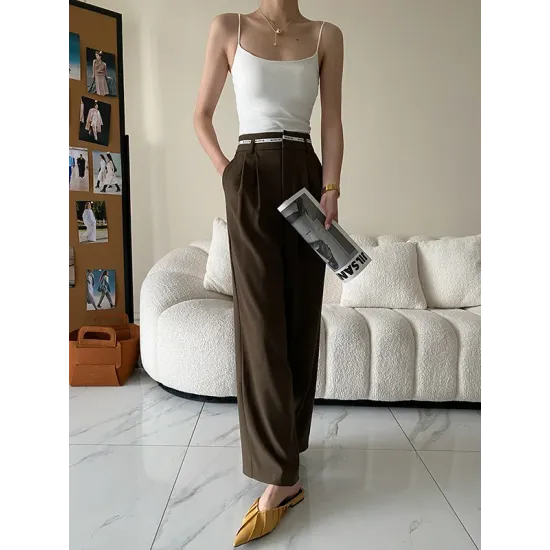 Adjustable Solid Color Skinny Spaghetti-Neck Vest Top Adjustable Solid Color Skinny Spaghetti-Neck Vest Top