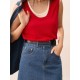 Contrast Color Split-Joint False Two Loose Round-neck Vest Top Contrast Color Split-Joint False Two Loose Round-neck Vest Top