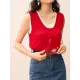 Contrast Color Split-Joint False Two Loose Round-neck Vest Top Contrast Color Split-Joint False Two Loose Round-neck Vest Top