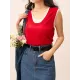 Contrast Color Split-Joint False Two Loose Round-neck Vest Top Contrast Color Split-Joint False Two Loose Round-neck Vest Top
